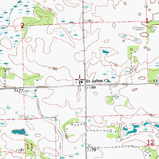 Topographic Map of International Order of Good Templars Cemetery, MN