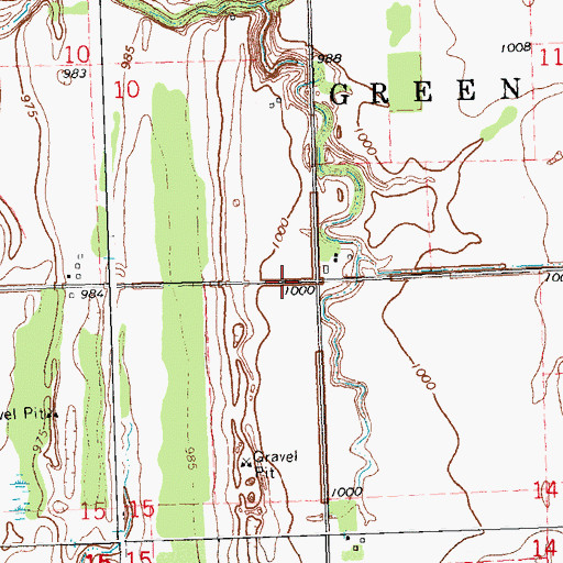 Topographic Map of Luchau Cemetery, MN