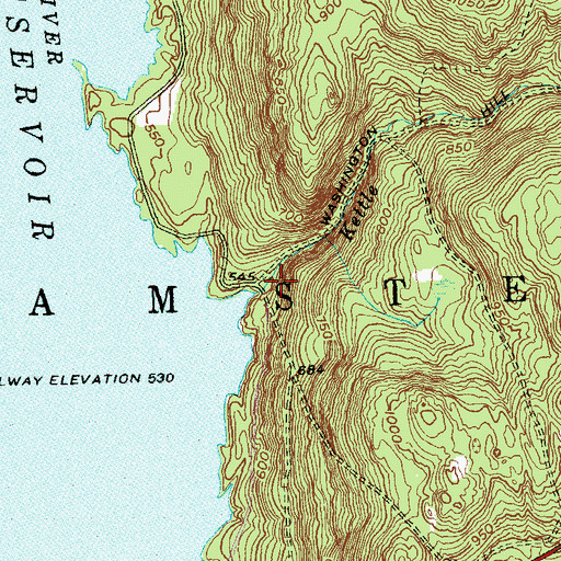 Topographic Map of Kettle Brook, CT
