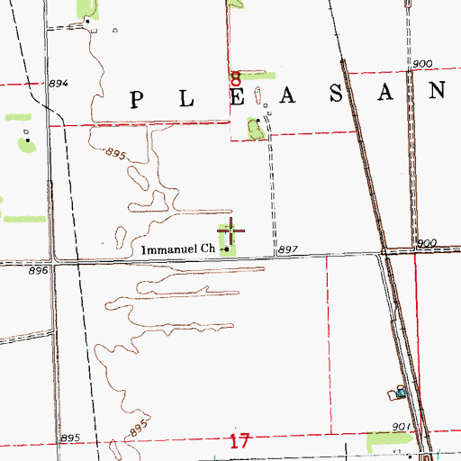 Topographic Map of Immanuel Lutheran Cemetery, MN