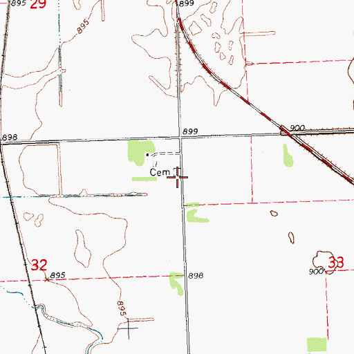 Topographic Map of German Methodist Cemetery, MN