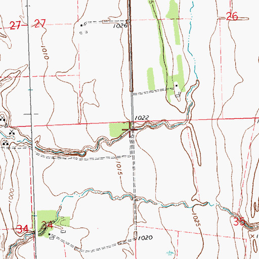 Topographic Map of United Norwegian Lutheran Cemetery, MN