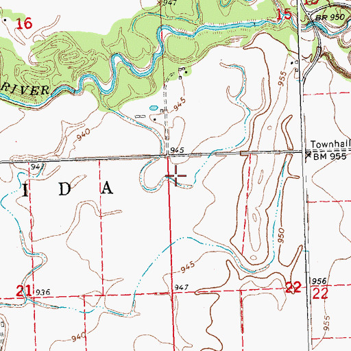 Topographic Map of Norman County Poor Farm Cemetery, MN