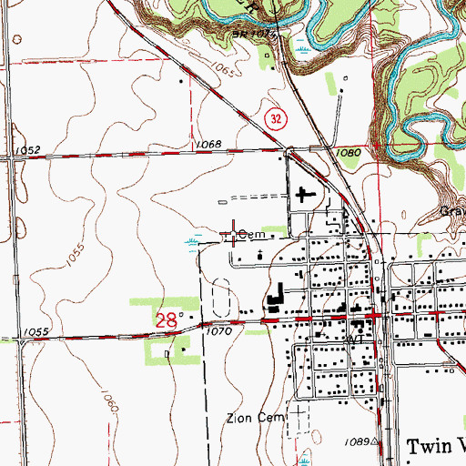 Topographic Map of Zion Memorial Gardens, MN