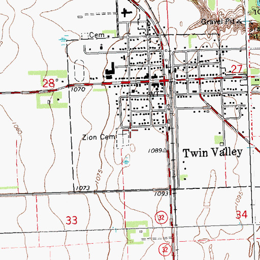 Topographic Map of Saint Williams Cemetery, MN