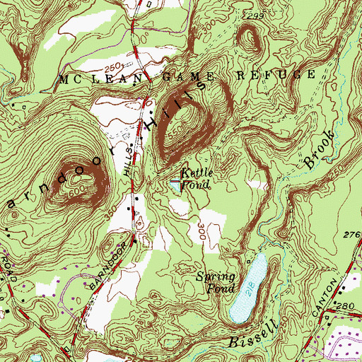 Topographic Map of Kettle Pond, CT