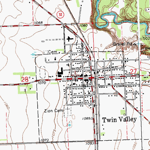 Topographic Map of Merit Care Clinic Twin Valley, MN