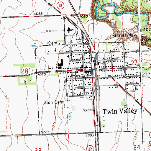 Topographic Map of Zion Lutheran Church, MN
