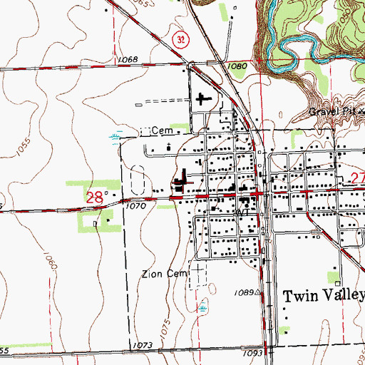Topographic Map of Norman County East High School, MN