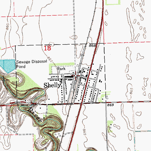 Topographic Map of Shelly City Hall, MN