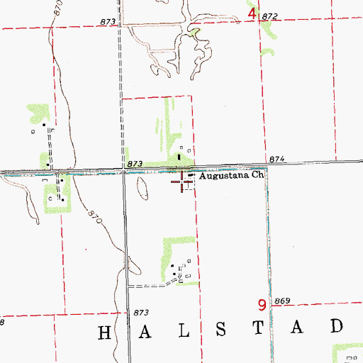 Topographic Map of Augustana Cemetery, MN