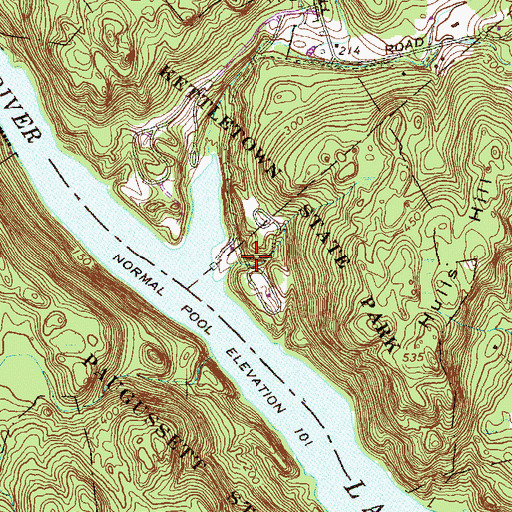 Topographic Map of Kettletown State Park, CT