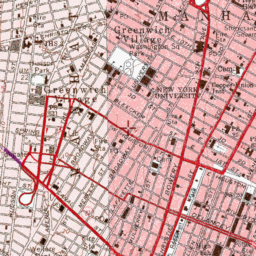 Topographic Map of Jerome S Coles Sports and Recreation Center, NY