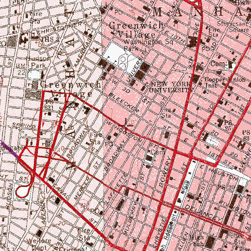 Topographic Map of Angelika Film Center, NY