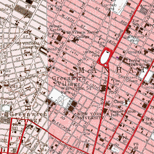Topographic Map of Edgar M Bronfman Center for Jewish Student Life, NY