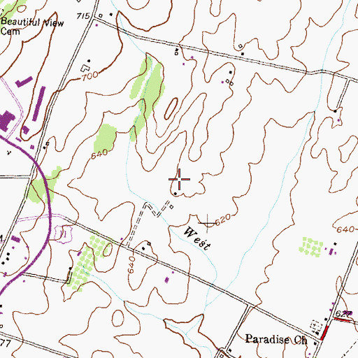Topographic Map of Huntsinger Aquatic Center, MD
