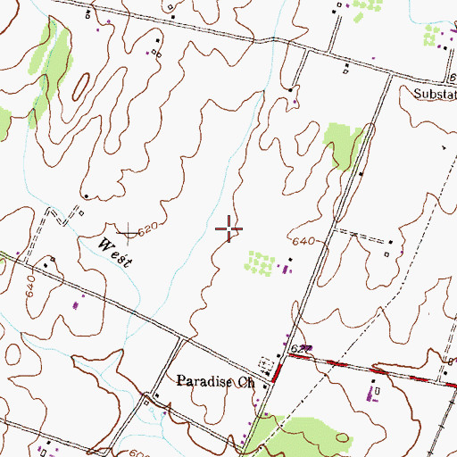 Topographic Map of Martz Center, MD