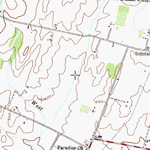 Topographic Map of Martz Hall, MD