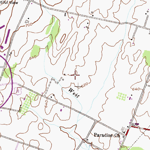 Topographic Map of Meyran Hall, MD