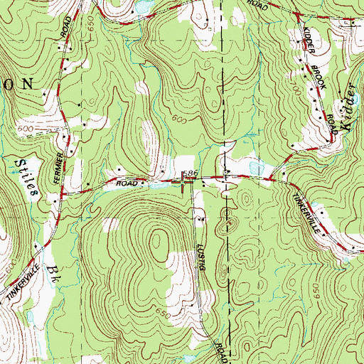 Topographic Map of Kidder Brook, CT