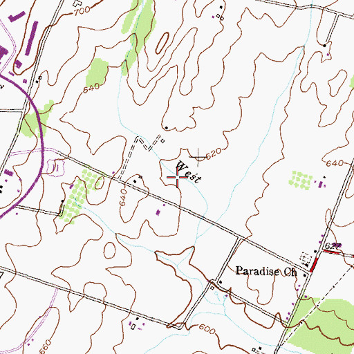 Topographic Map of Shriner Hall, MD