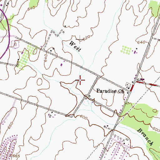 Topographic Map of Tatem Arts Center, MD