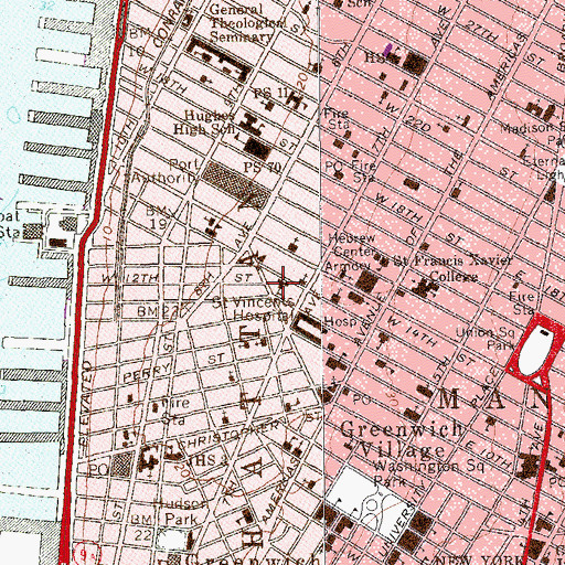 Topographic Map of Lesbian and Gay Community Services Center, NY