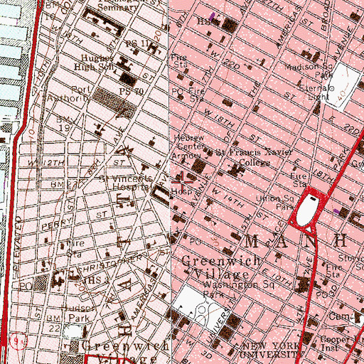 Topographic Map of John and Mary R Markle Memorial Residence, NY