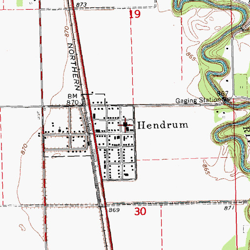 Topographic Map of Norman County West Elementary School, MN