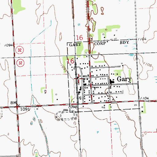 Topographic Map of Gary (historical), MN