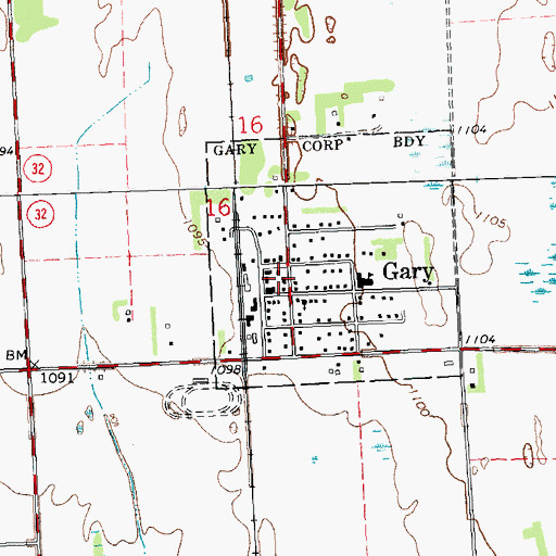 Topographic Map of Gary Volunteer Fire Department, MN