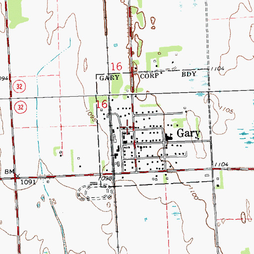 Topographic Map of Gary Police Department, MN