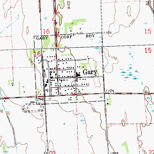 Topographic Map of Gary Public School, MN