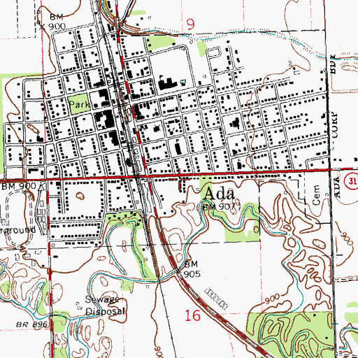 Topographic Map of Evangelical Free Church, MN