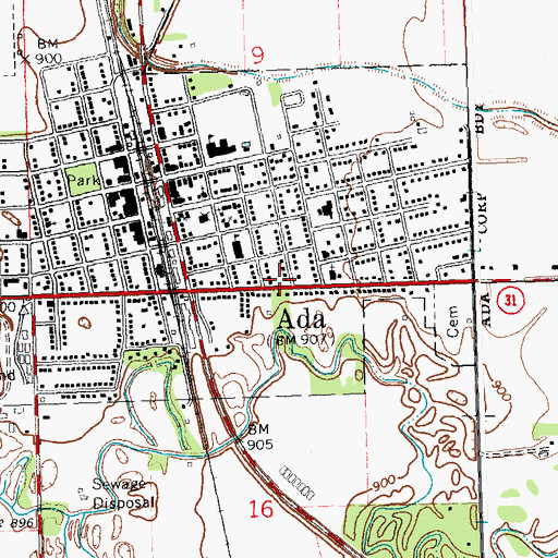 Topographic Map of Beltrami United Methodist Church, MN
