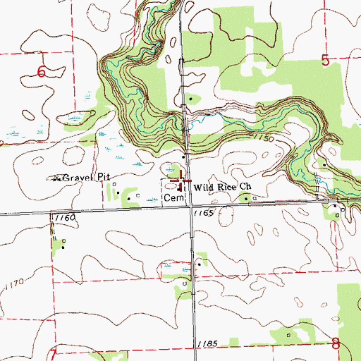 Topographic Map of Wild Rice Post Office (historical), MN