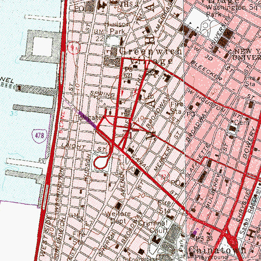 Topographic Map of Green Sixth Avenue Building, NY