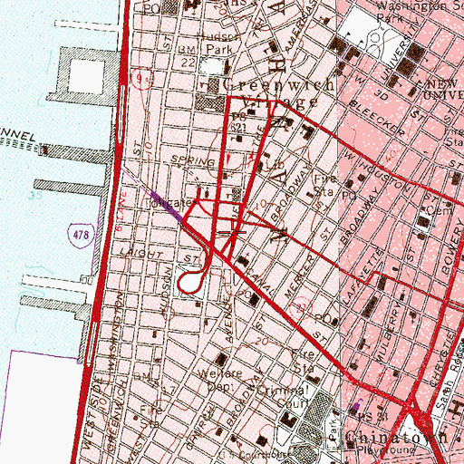 Topographic Map of Building Services Employees International Union Headquarters, NY
