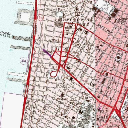 Topographic Map of Juan Pablo Duarte Square, NY