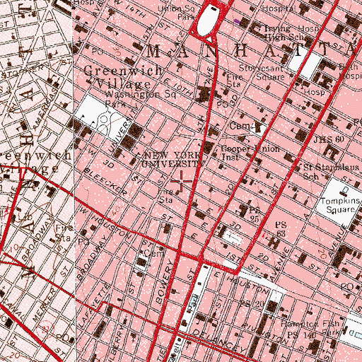 Topographic Map of Merchant's House Museum, NY
