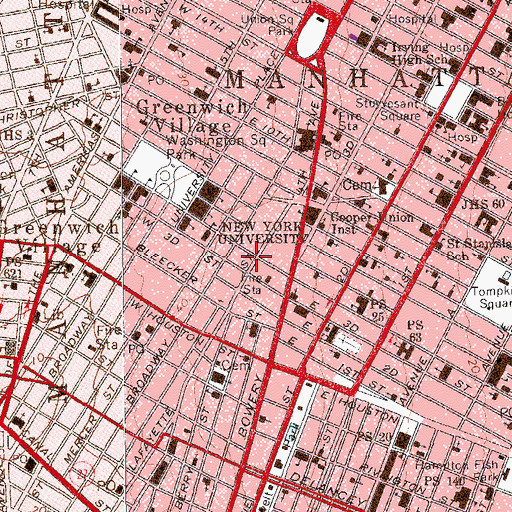 Topographic Map of DeVinne Press Building, NY