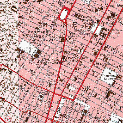 Topographic Map of Cooper Triangle, NY