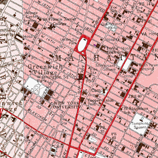 Topographic Map of Grace Church, NY