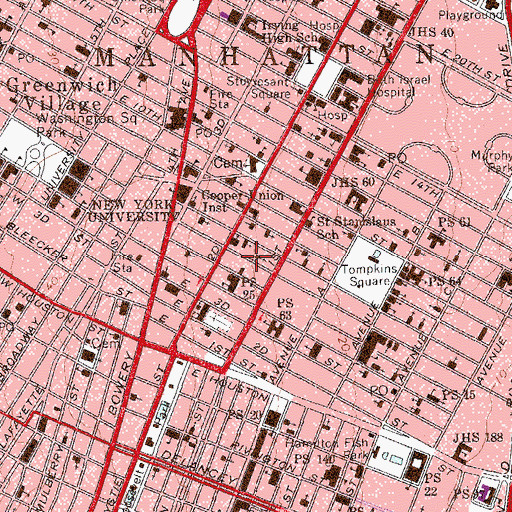 Topographic Map of Community Synagogue Max D Raiskin Center, NY
