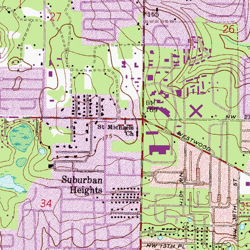 Topographic Map of Morning Star Cemetery, FL