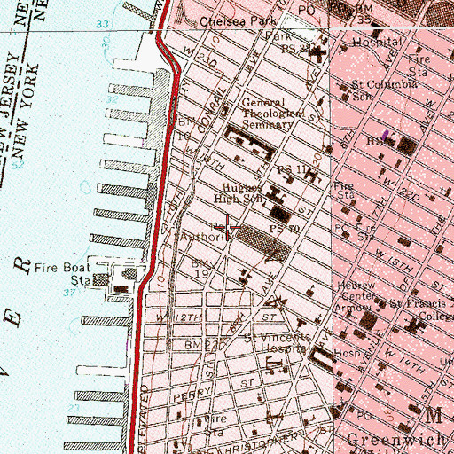 Topographic Map of Chelsea Market, NY