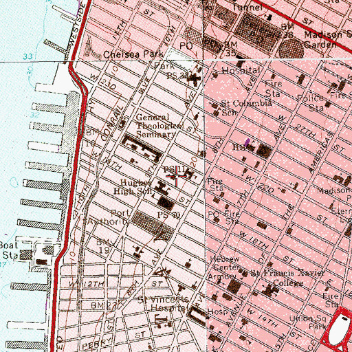 Topographic Map of Atlantic Theater, NY