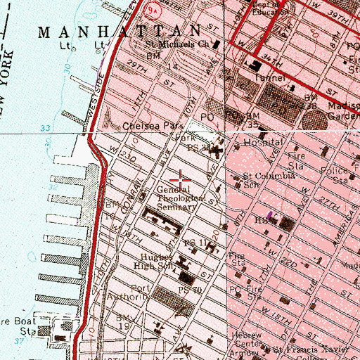 Topographic Map of London Terrace, NY
