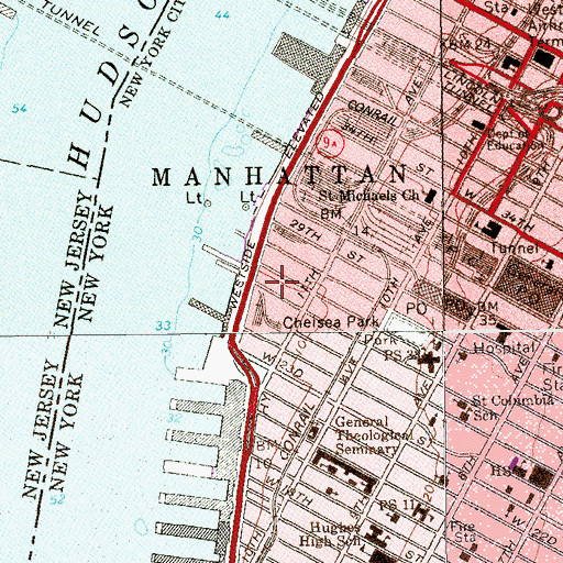 Topographic Map of Starrett-Lehigh Building, NY