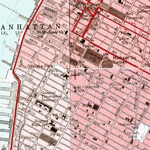 Topographic Map of Church of the Holy Apostles, NY